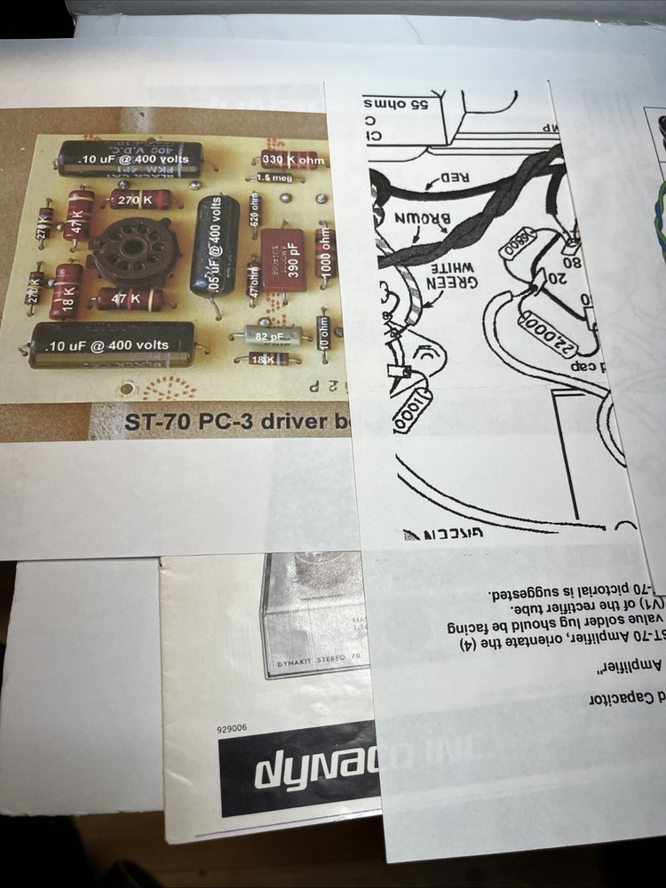 Dynaco ST-70 Original Amplifier Owners Build User Manual/Schematic