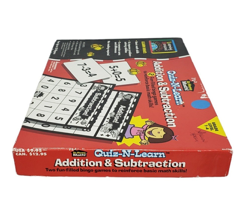 Math Bingo Game Addition Subtraction Teaching Educational Home School Classroom