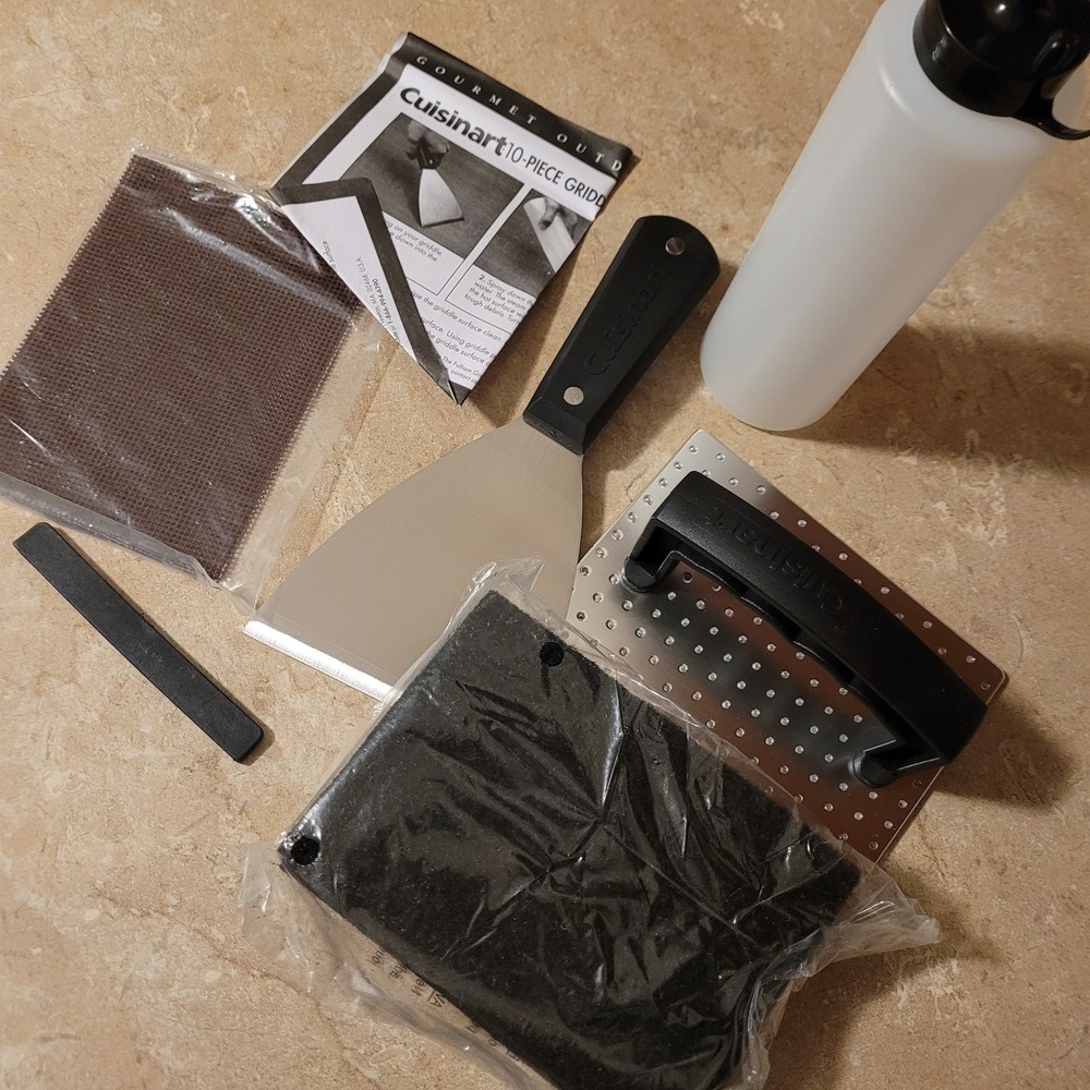 Cuisinart 8 Piece Griddle Cleaning Kit Cleaning Handle Pads Screens Scraper