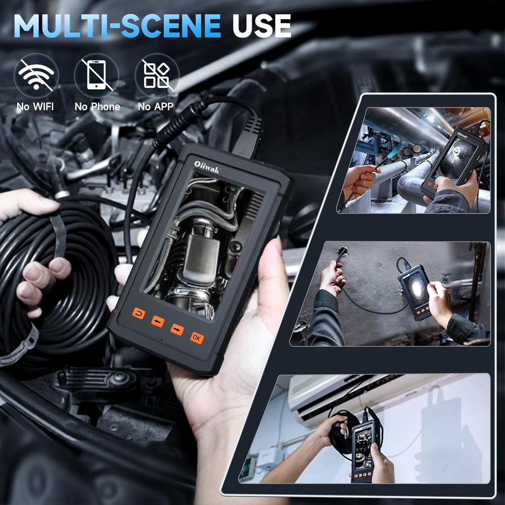 50FT Endoscope Camera with Light, Snake Borescope Endoscope Inspection Camera...