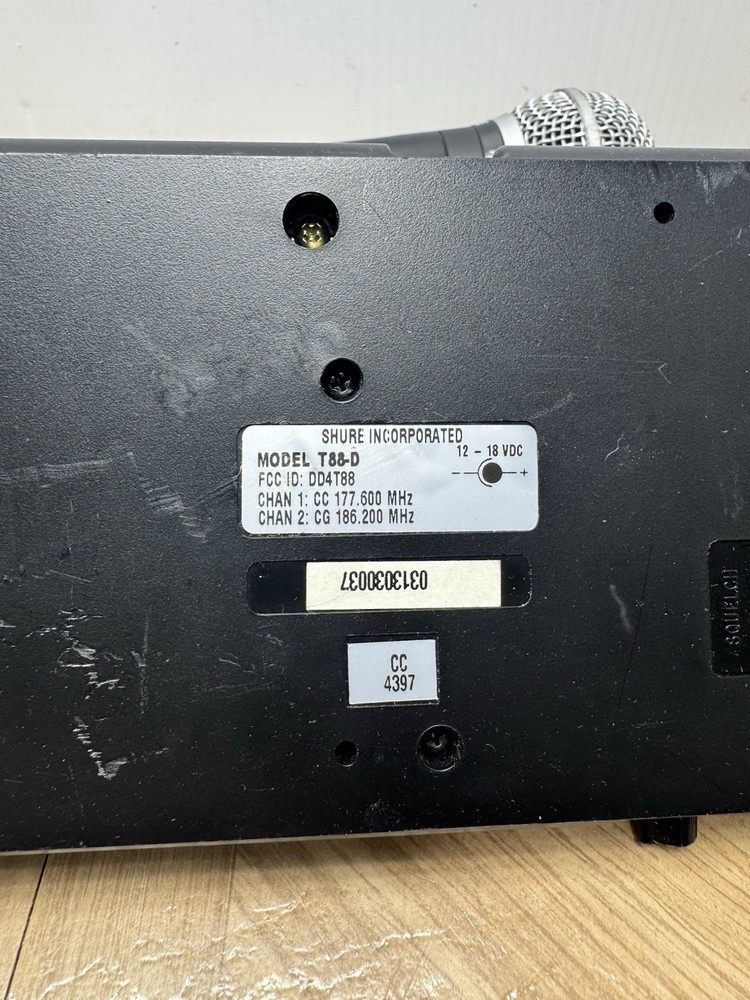 Shure Pg58 Wireless Microphone W Receiver MHz No Power Supply UNTESTED