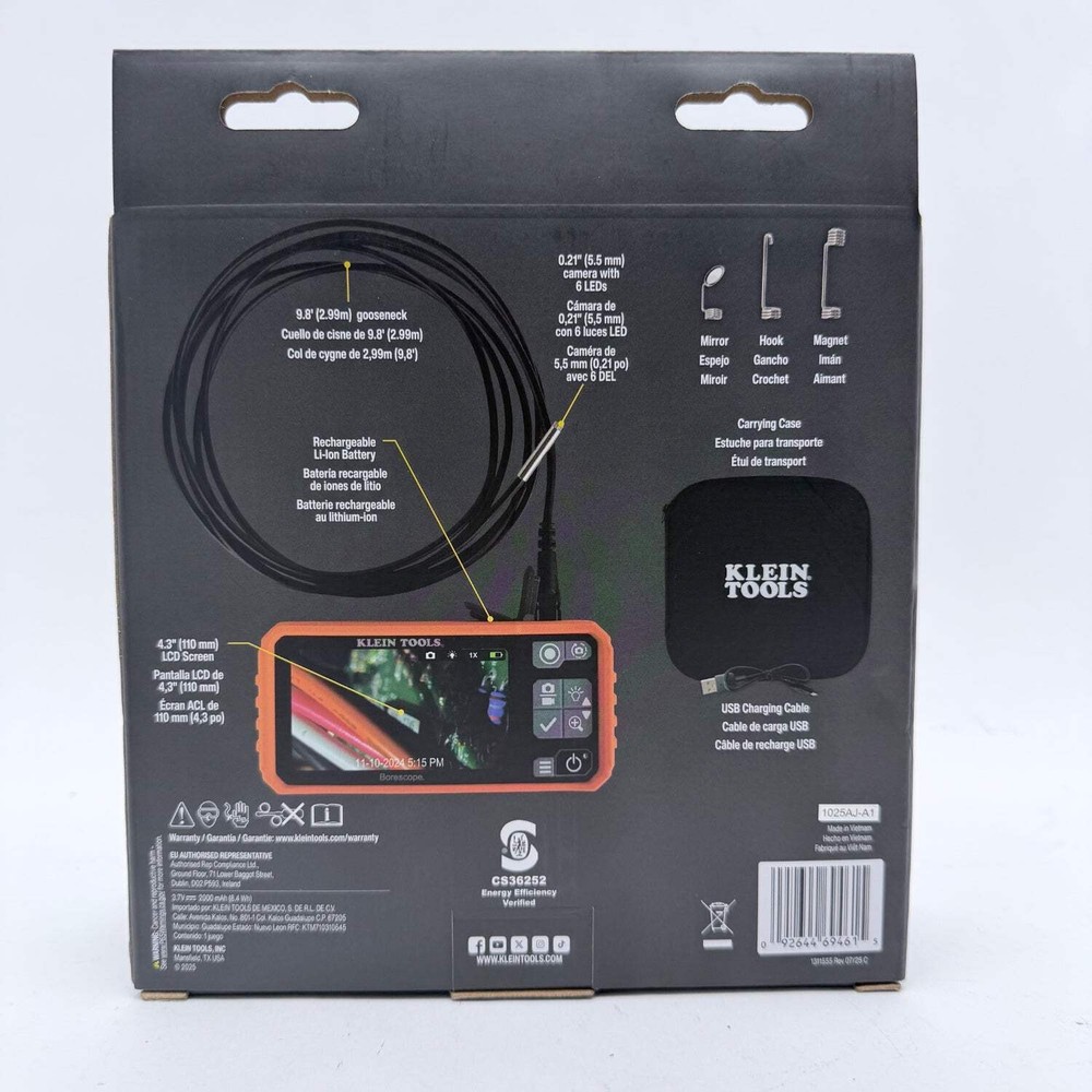 New Klein Tools 1025AJ-A1 Utility Borescope