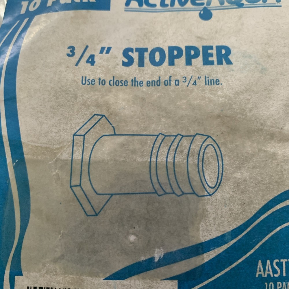 Active Aqua 3/4” Stopper Irrigation Fitting (Quantity 10) AAST75 NEW