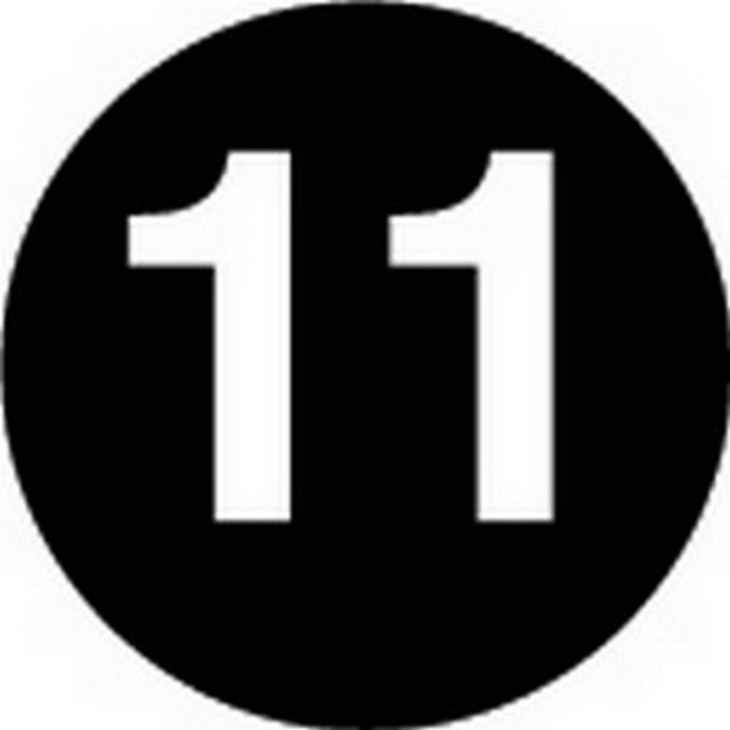 4" Diameter Number 11 Circle Labels (500 per Roll)