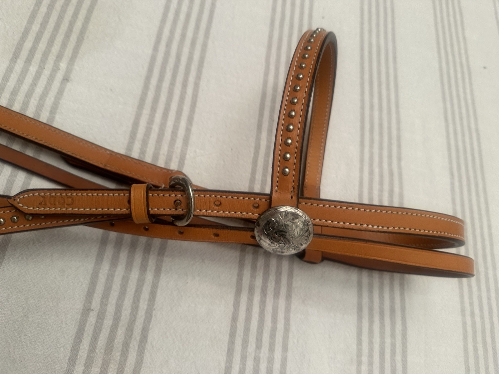 Vintage Champion Turf & Reins, Bridle leather Southwestern Style Silver Accent