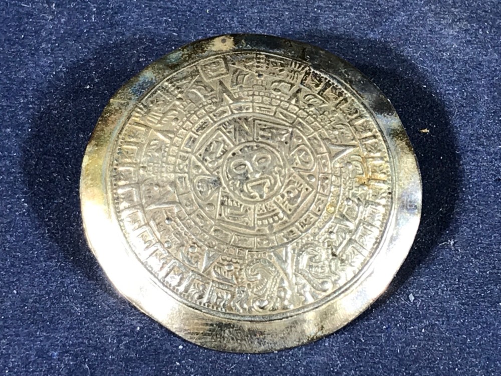 K1-8 STERLING SILVER BROACH / PIN - MYAN THEME - HANDMADE?