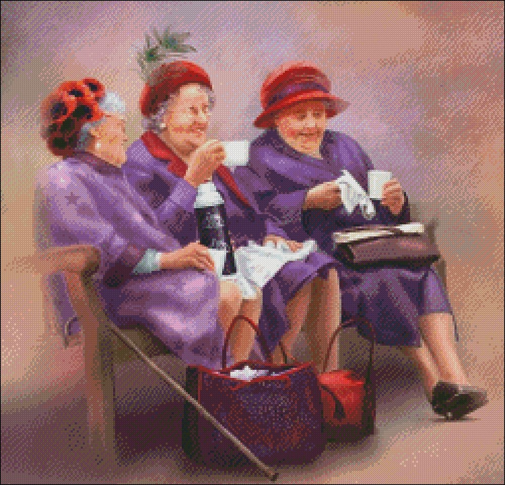 Wearing Purple - Chart Counted Cross Stitch Patterns Needlework DIY DMC Color