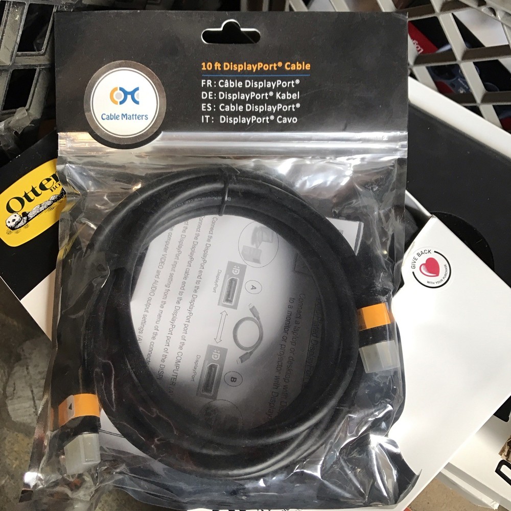 Cable Matters DisplayPort Cable In Black 10 Feet New