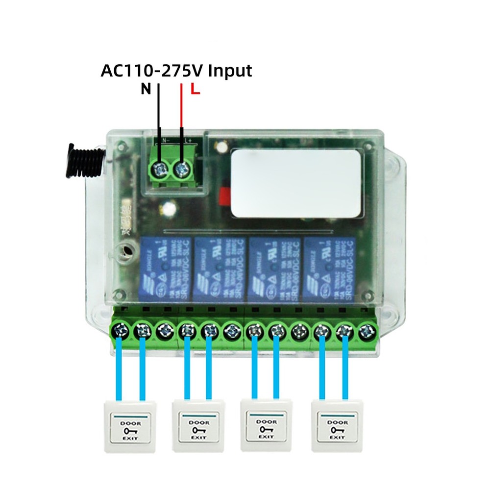 433mhz 4 Channels Remote Control Switch ON/OFF Relay Module Universal