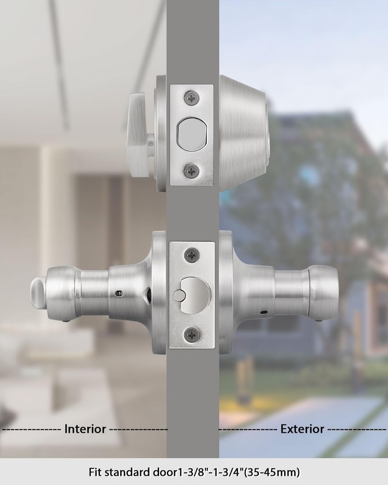 Keyed-Alike Entry Handle and Deadbolt Lockset Bundle, 4 Pack