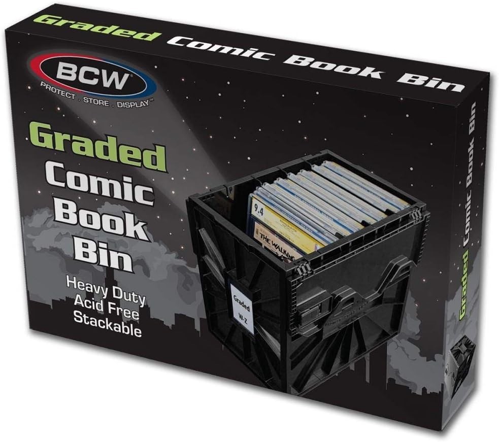 Graded Comic Book Bin with Partition – Black 1 Pack | Holds 30 Graded Comics ...