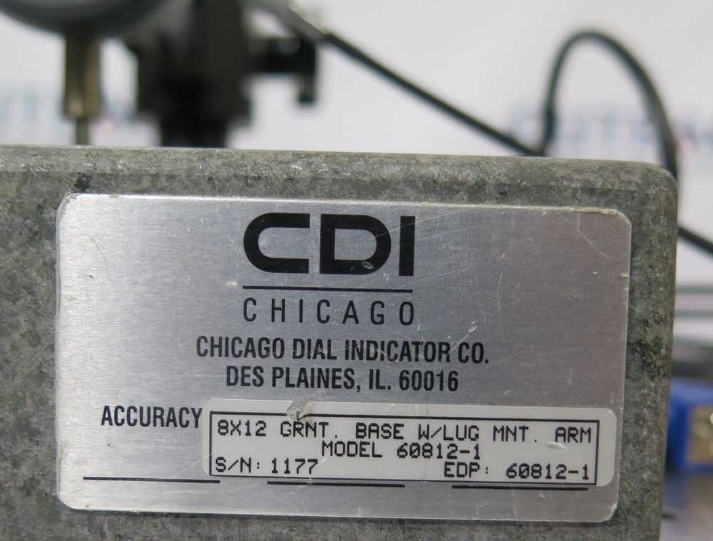 R201909 Mitutoyo Dial Indicator w/ Stand & CDI Granite Base