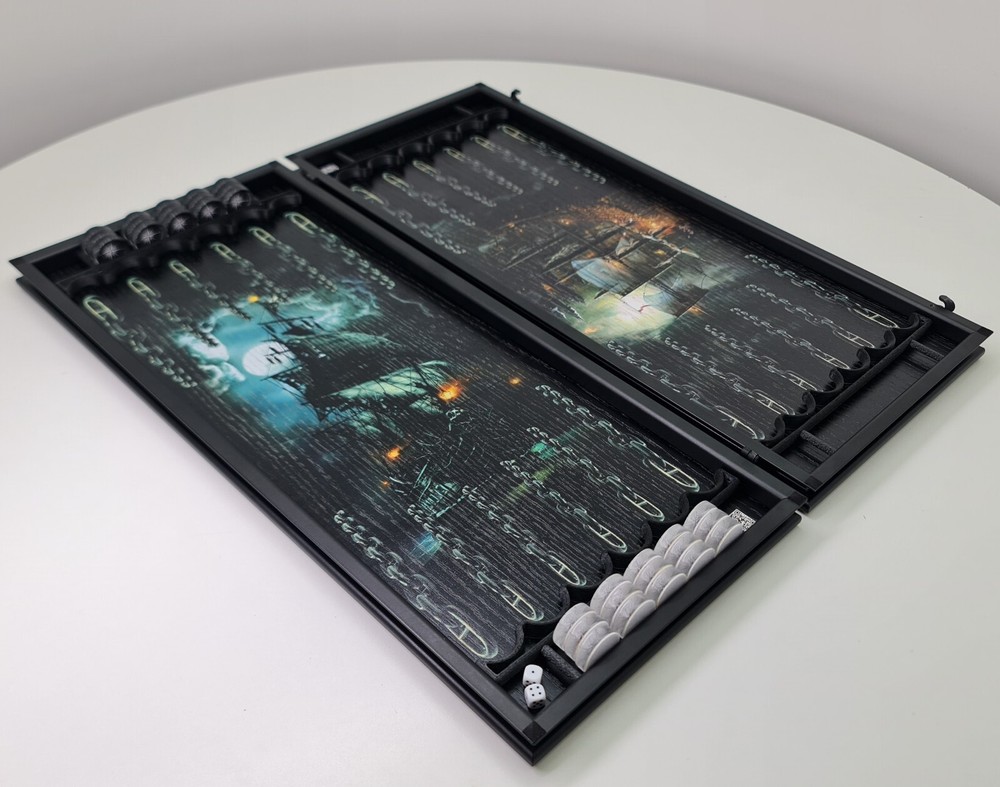 Backgammon wood veneer Set Board Game. Custom backgammon