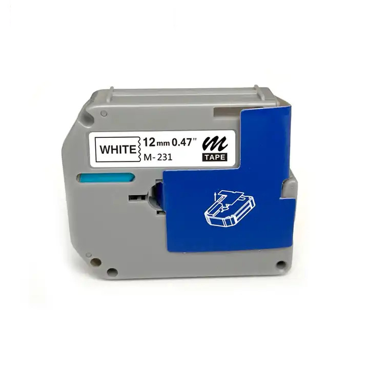 2 Pack Brother P-Touch M-Tape Tape 1/2 inch BLACK on WHITE for Label Maker M231