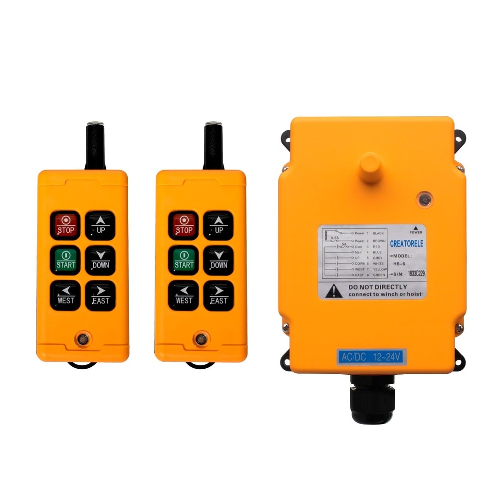 6-Key Industrial Crane Controller & Dump Trailer Remote Control Wireless Kit ...