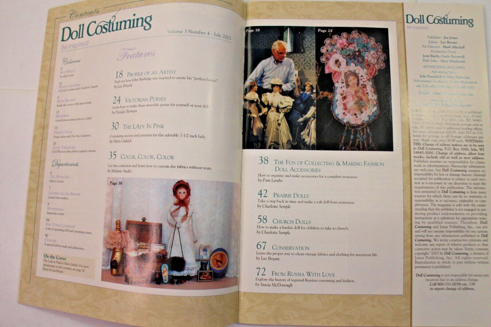 Doll Costuming with Patterns July 2003 (no Pattern)