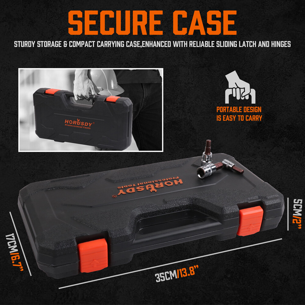 32PC Hex Bit Socket Set Allen Head High Torque Strengthened SAE Metric S2 Steel