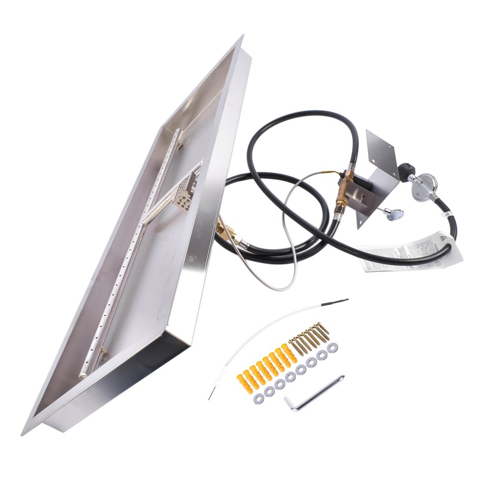 36x12-inch Fire Pit Pan Stainless Steel Fire Pit Burner Kit Rectangular