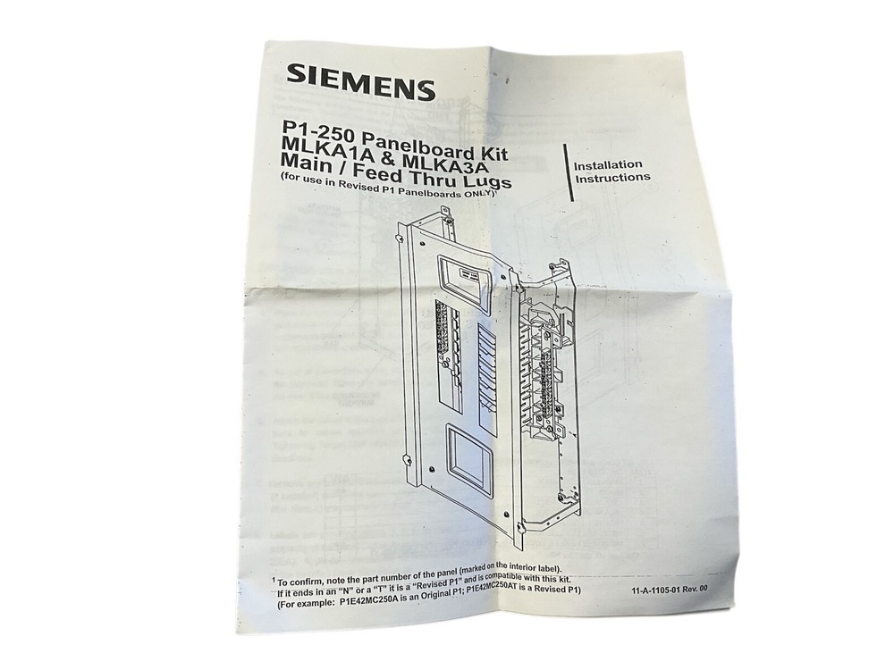 SIEMENS P1-250 Panelboard KIT