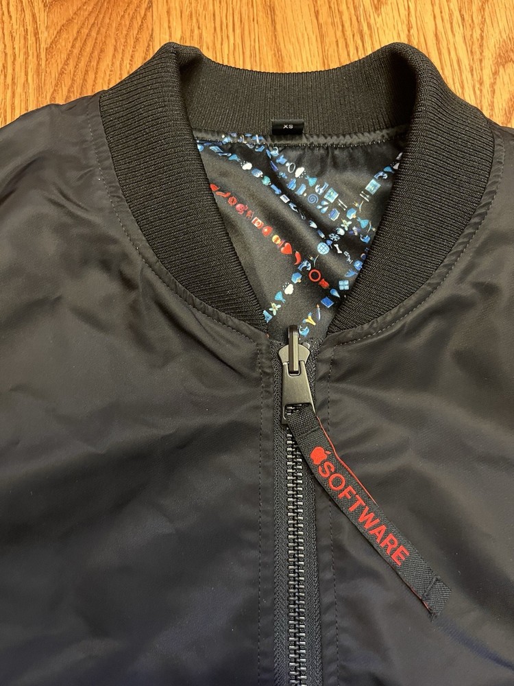 APPLE WWDC 2020 BOMBER JACKET XS Black Extra Small Reversible Software iPad Apps