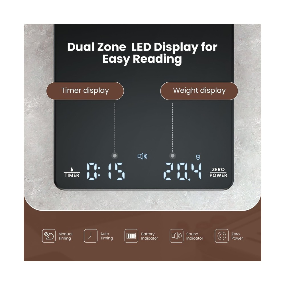 Mini Coffee Scale with Timer, Maestri House Rechargeable Espresso S... Fast Ship