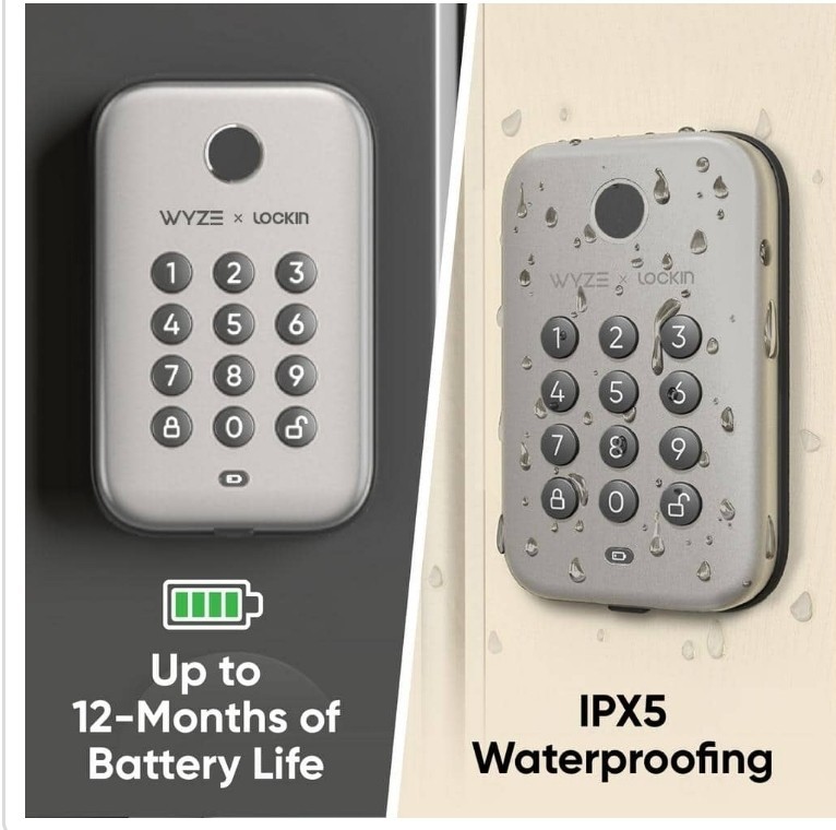Wyze - Smart Lock Bolt, Fingerprint Keyless Entry, Bluetooth Deadbolt Replace...