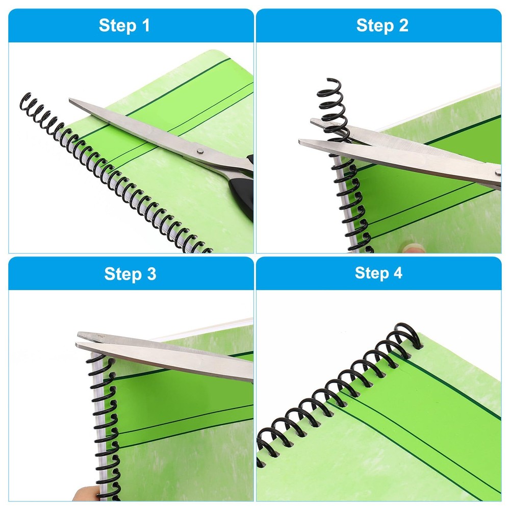 13mm1/2" Plastic Spiral Binding Coils 50 Pcs Binding Spirals 105 Sheet Capaci...