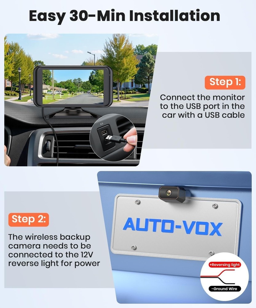 Stable Wireless Signal Back Up Camera, Night Vision