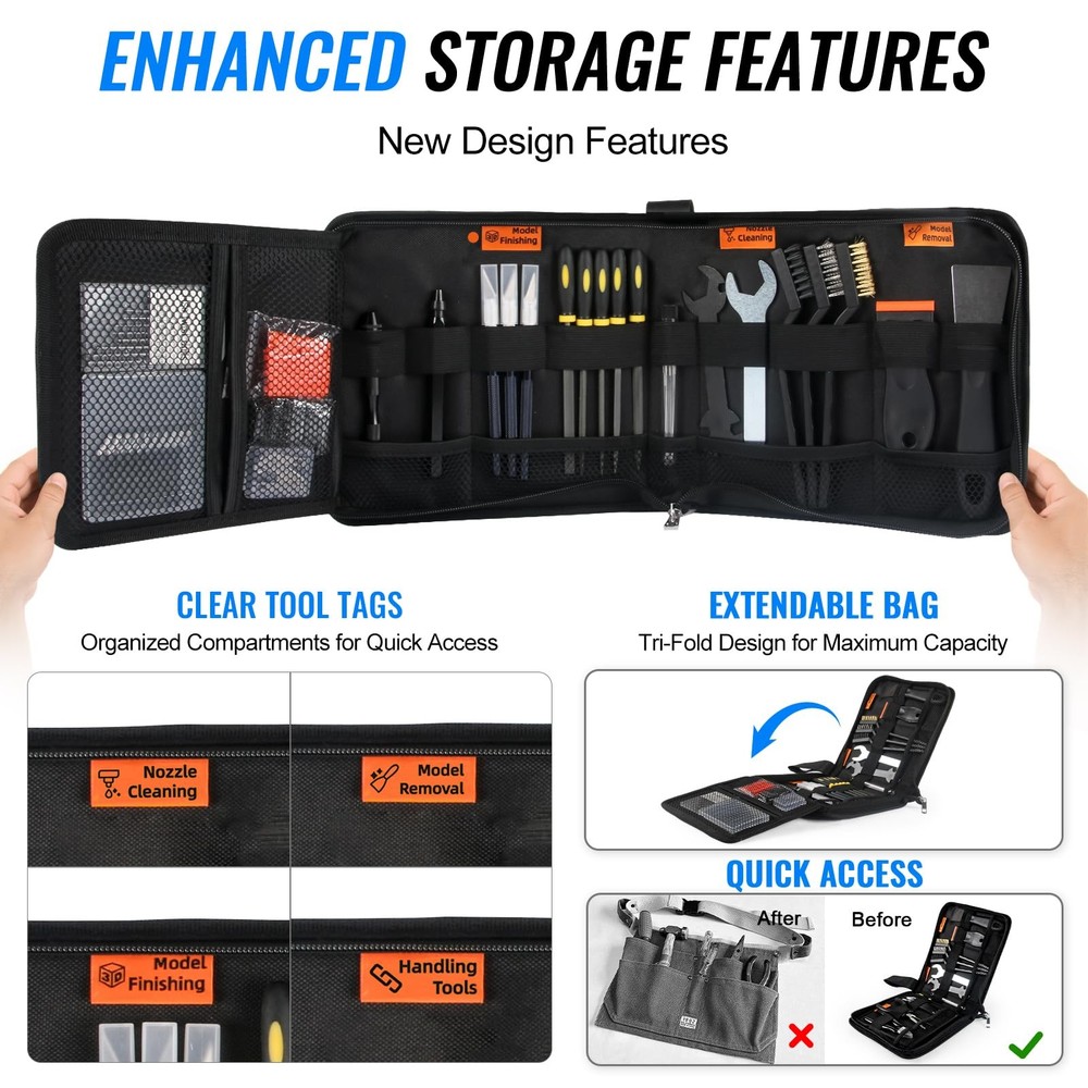 68Pcs 3D Printer Tools Kit with Storage Case, Accessories -...