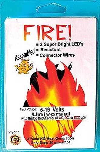 Evans Universal Input 18V 3mm LEDs Fire Kit - Model Railroad Electrical