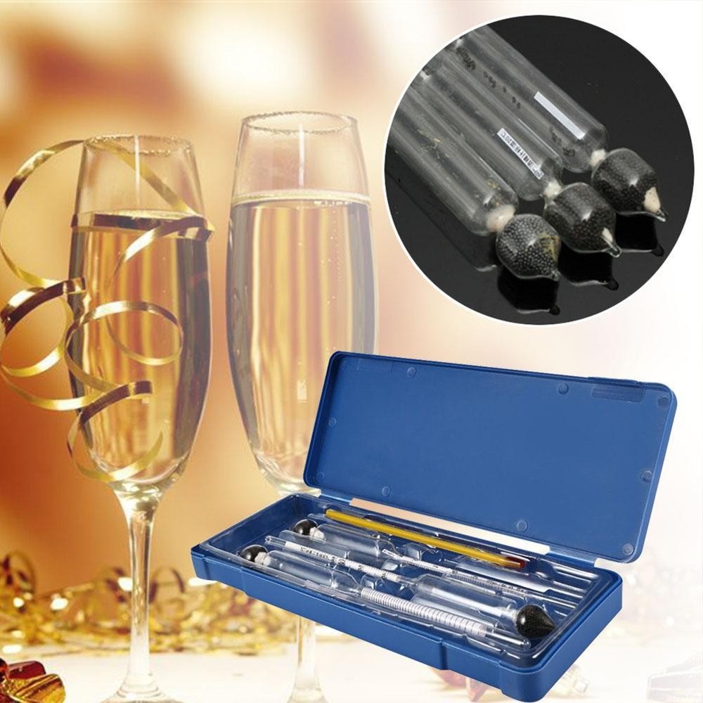 3Pcs Hydrometer Alcohol Meter Vinometer Tester With Thermometer Gadget Set