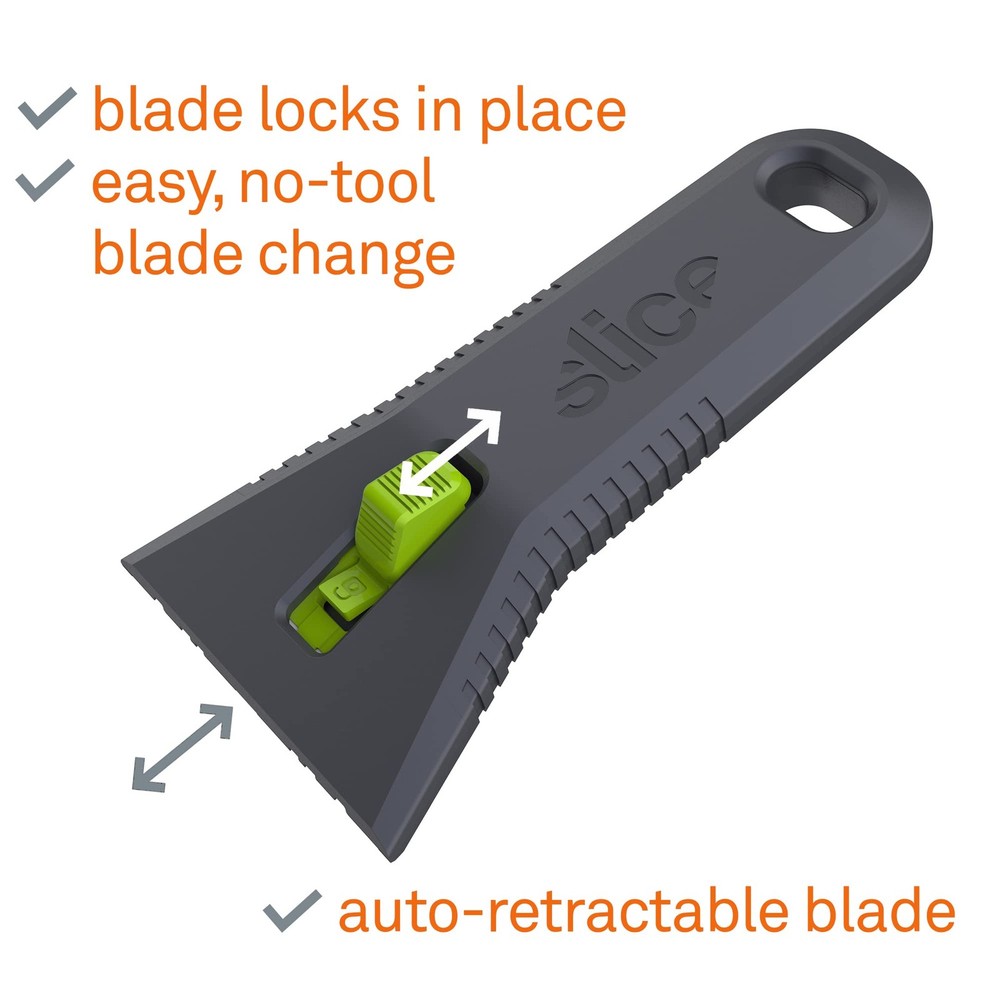 Slice 10593 Utility Scraper with Long Lasting Ceramic Blade, Auto-Retract