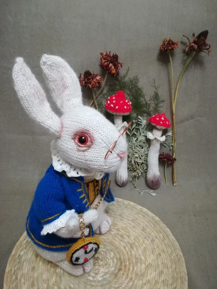 White Rabbit Knitting Pattern – Storybook Toy Doll, Printed Pattern