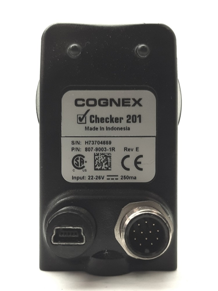 Cognex 807-9003-1R Rev E Checker 201 Vision Sensor/Camera, Mini-USB, 24VDC