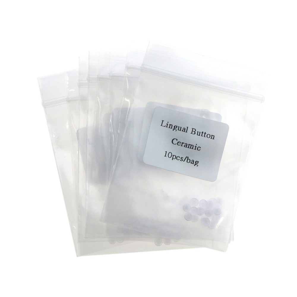 100Pcs Composite Dental Orthodontic Ceramic Clear Lingual Button Bondable Round