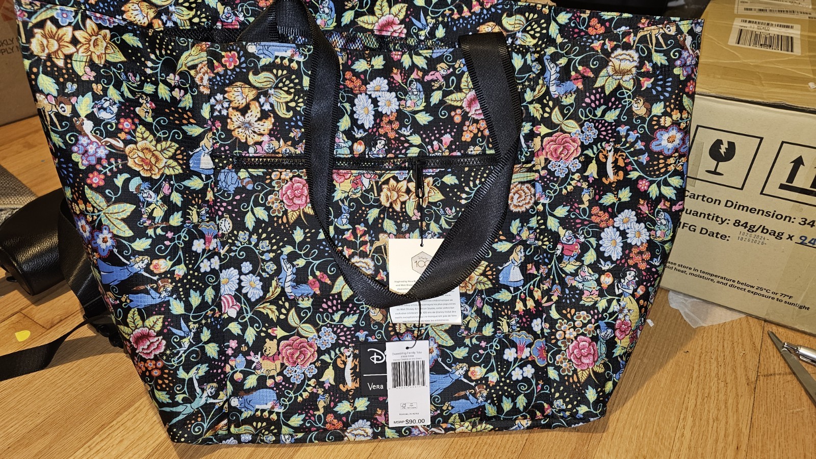Vera Bradley Disney Classics On The Green Drawstring Family Tote NWT