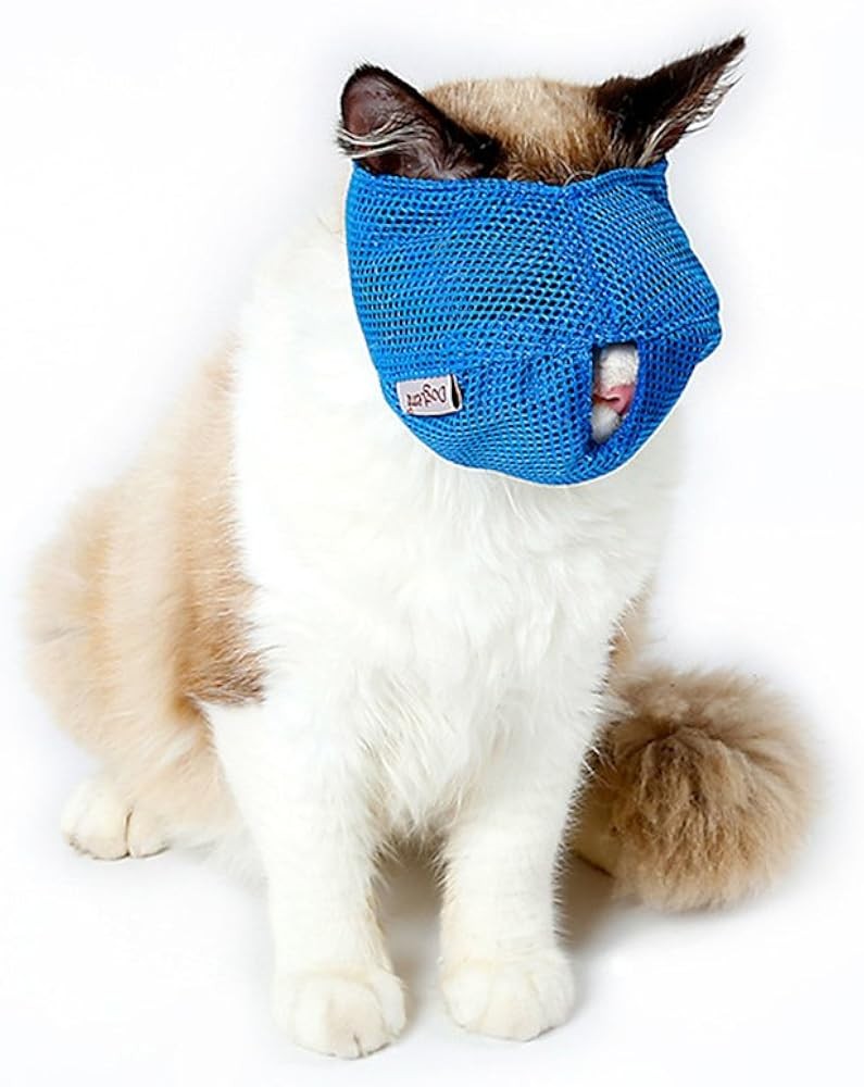 Cat Muzzles - Breathable Mesh Muzzles Prevent Cats from Biting and Chewing