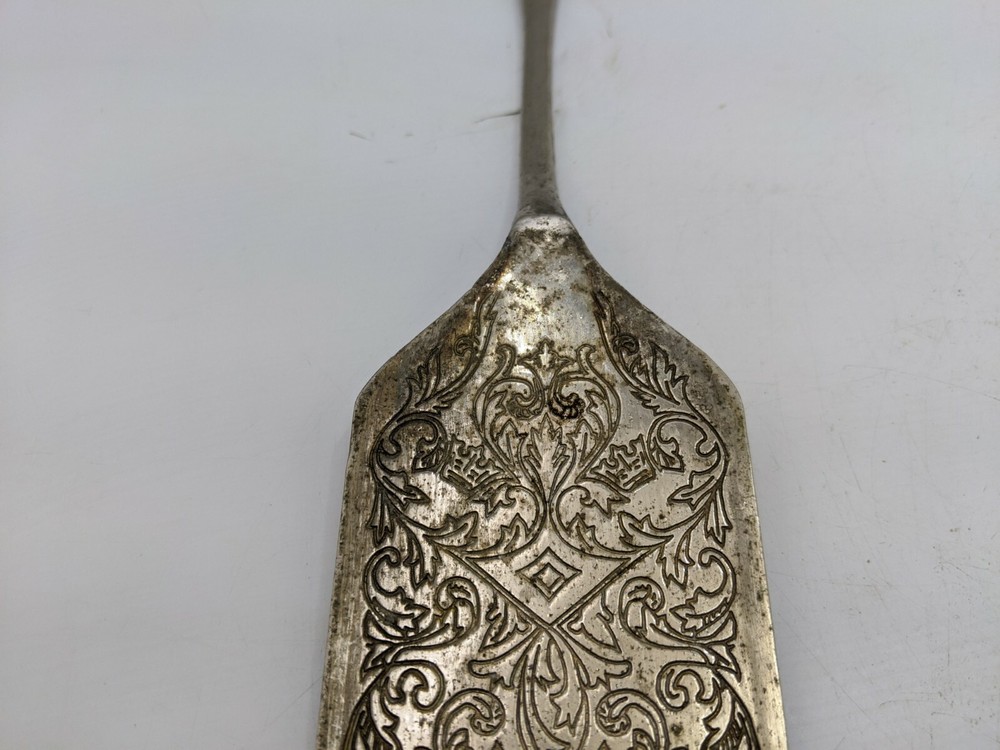 Engraved Flat Spatula Server Cake Lasagna Silverplate Kitchen Utensil Indonesia