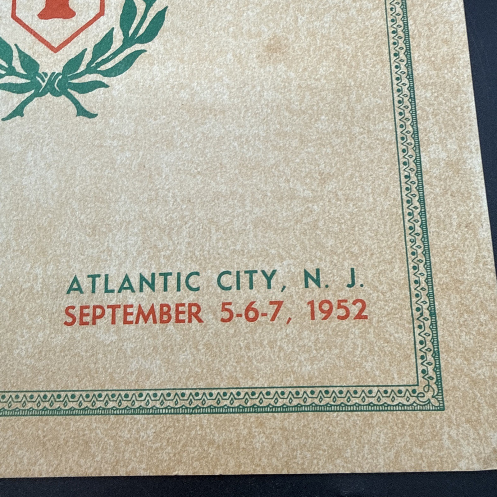 WWI 34th Annual Reunioin First 1st Infantry Division Big Red One 1952