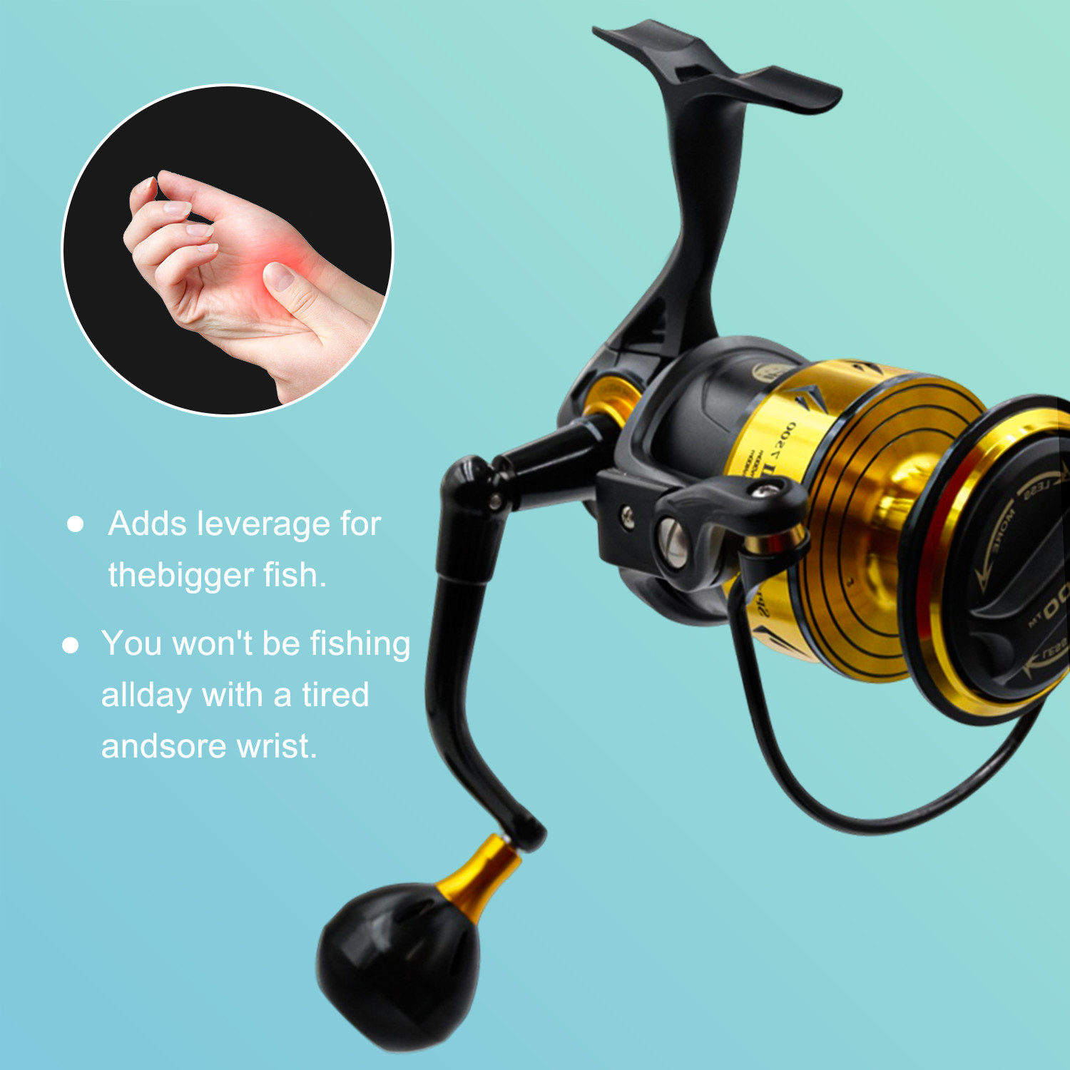 RYABT For Penn Spinfisher VI VII 7500-8500 Long Cast V Reel 92mm Power Handle