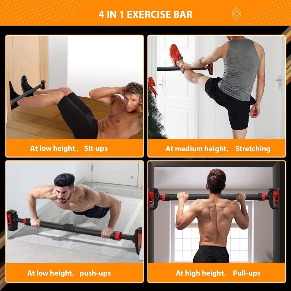 Pull Up Bar, Adjustable Strength Training Bars Without Screw, Adjustable Widt...