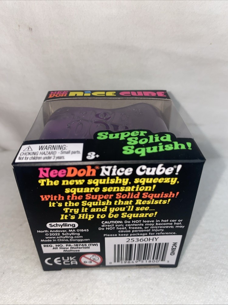 Nee Doh-Nice Cube-Super Solid Squish-Purple-Sealed