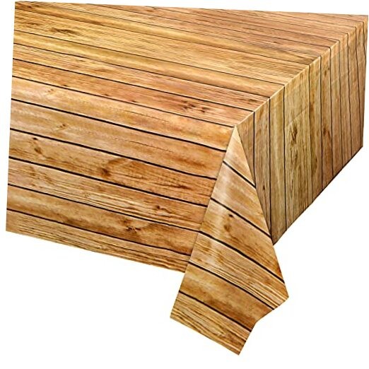 3PCS Wood Grain Tablecover Wood Print Tablecloth, Rectangular Table Covers