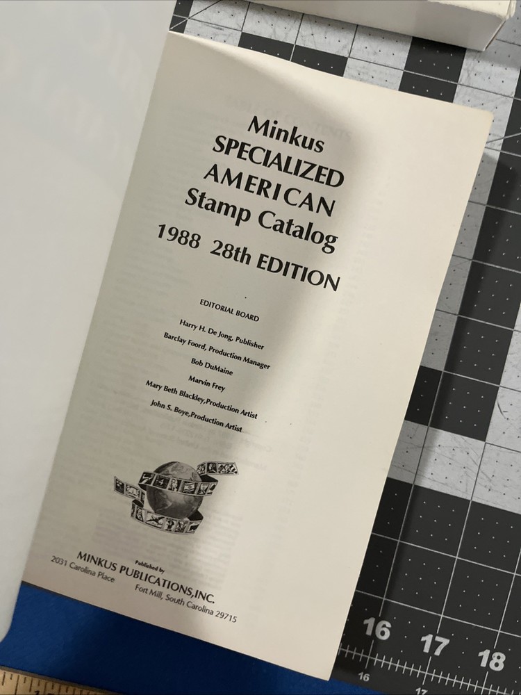 Minkus 1988 Specialized American Stamp Catalogue 28th Edition