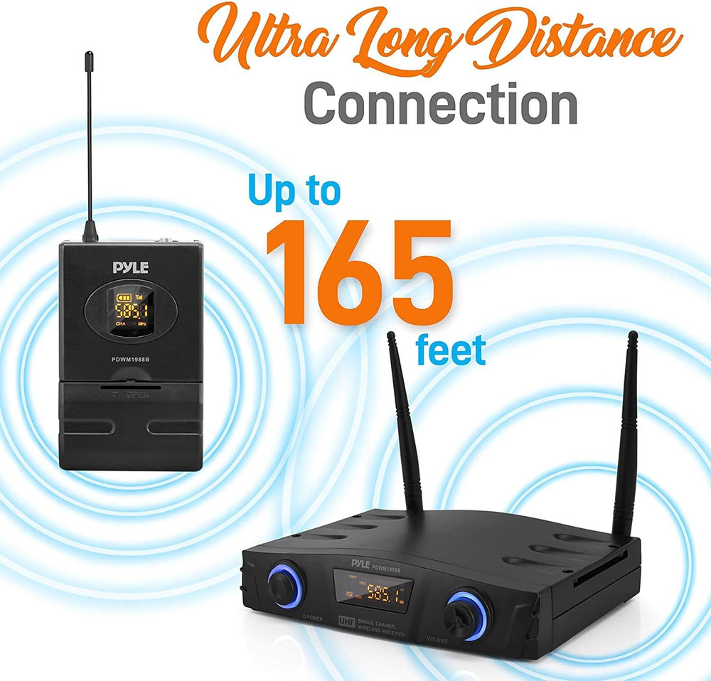 Compact UHF Wireless Microphone System - Pro Portable 1 Channel Desktop Digital