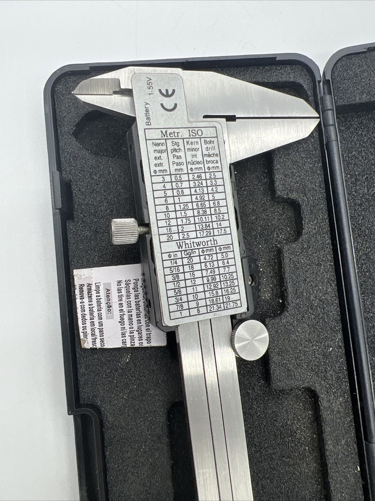 Electronic 6.1-Inch Digital Caliper with LCD Readout and Storage Case