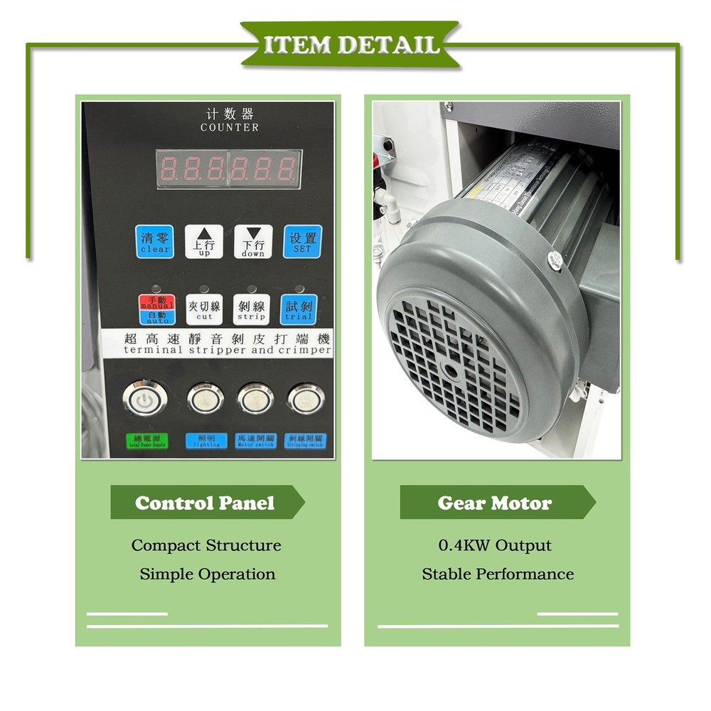 220V Auto Multi-core Wire Stripping & Crimping Machine with 110V Transformer