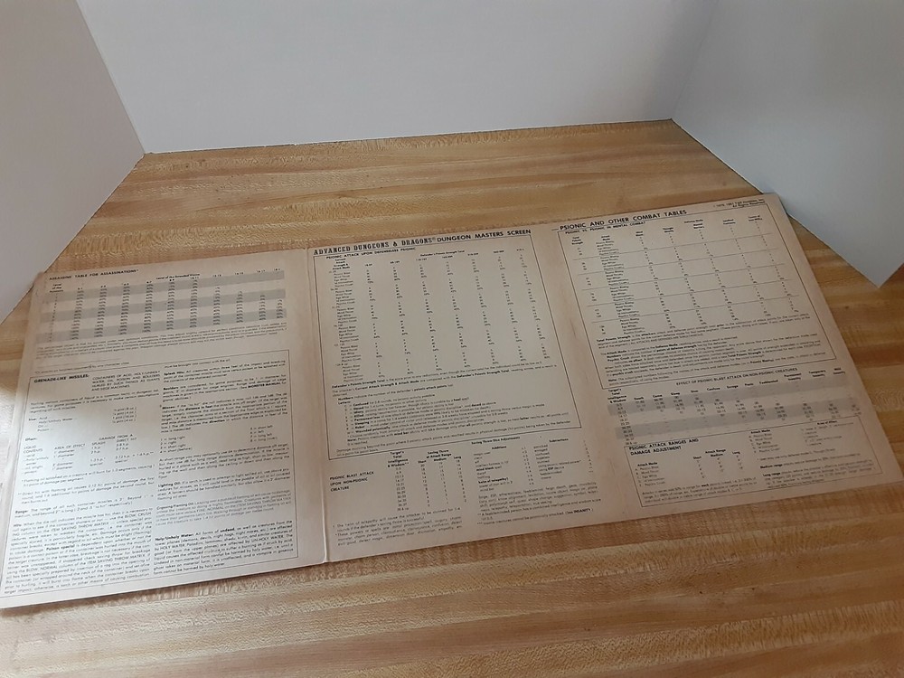 Advanced D&D Game Dungeon Masters Screen 5th+ printing