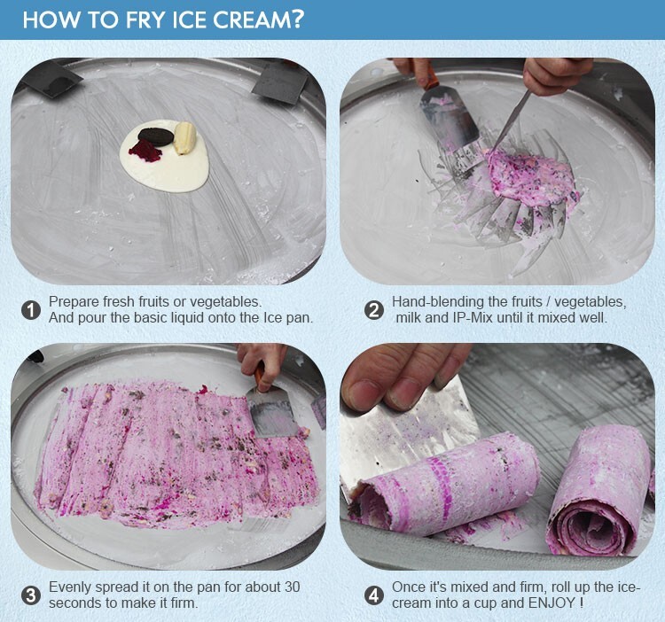 USA Countertop commercial single square roll ice cream machine with 3 buckets