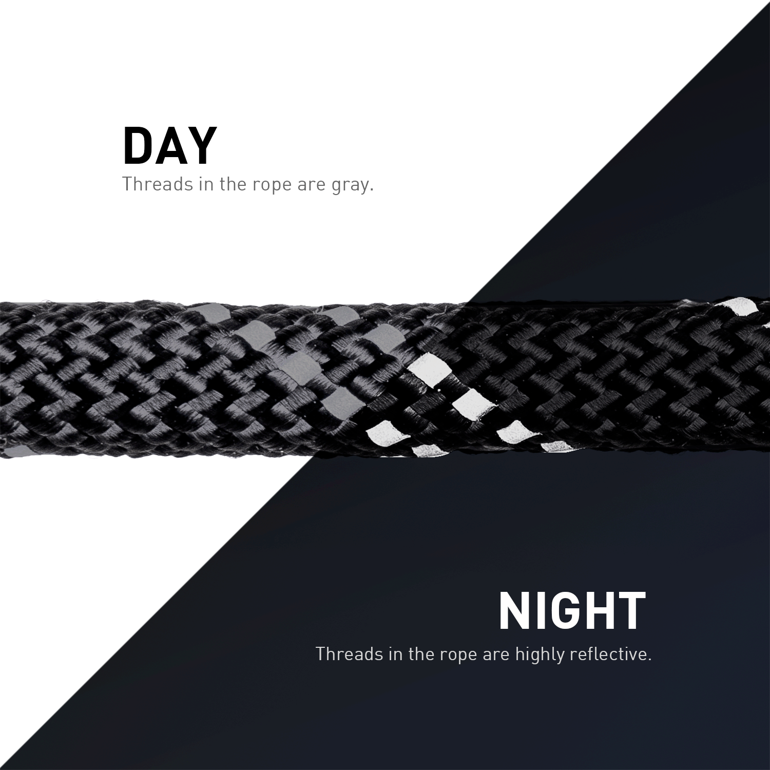 Static Reflective Outdoor Rock Climbing Rope with Carabiner(s)